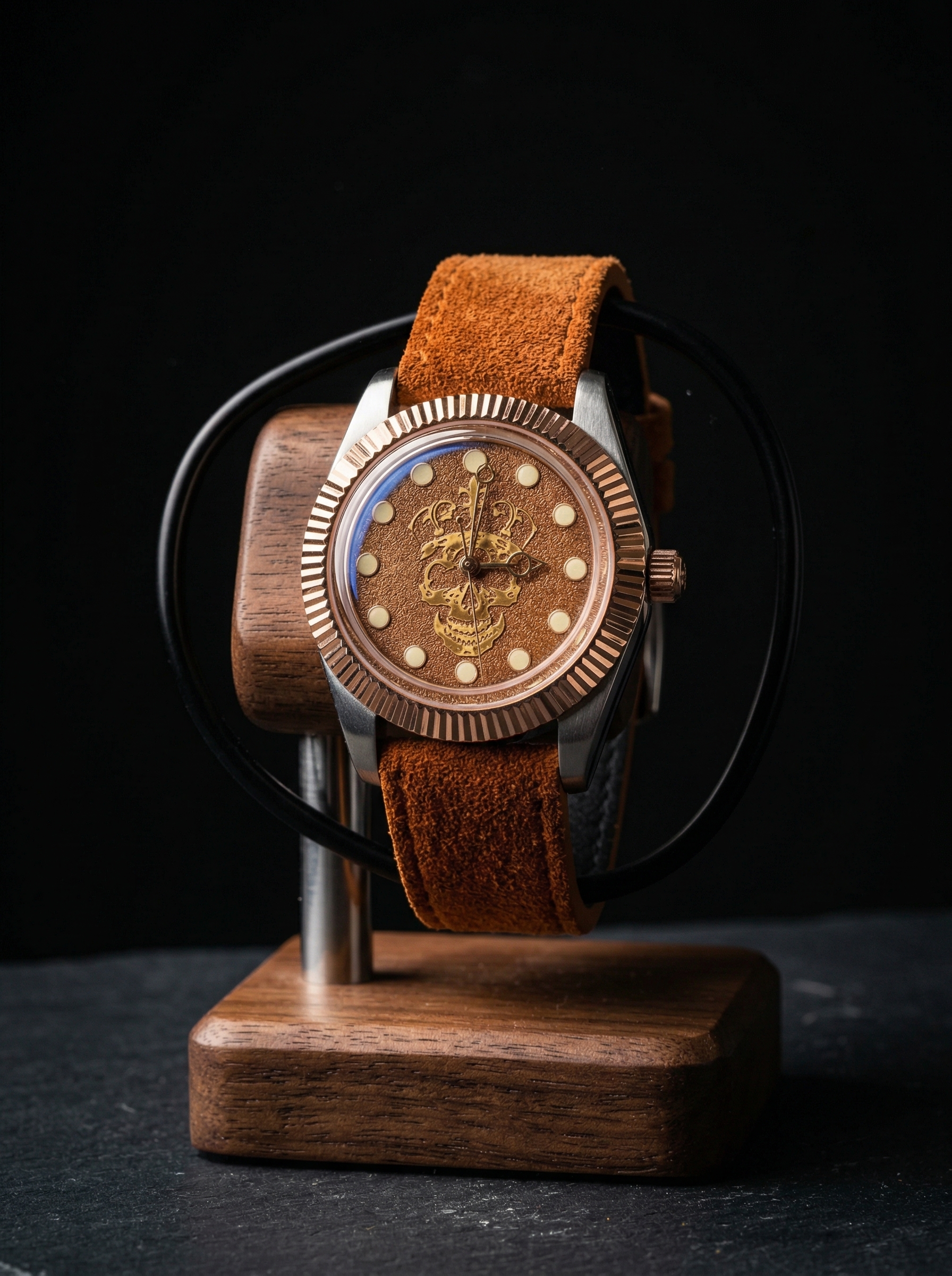 Rose Gold Skull Watch